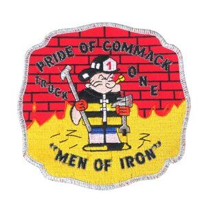 Commack NY Suffolk County Fire Dept Truck One Men of Iron Popeye Embroided Patch